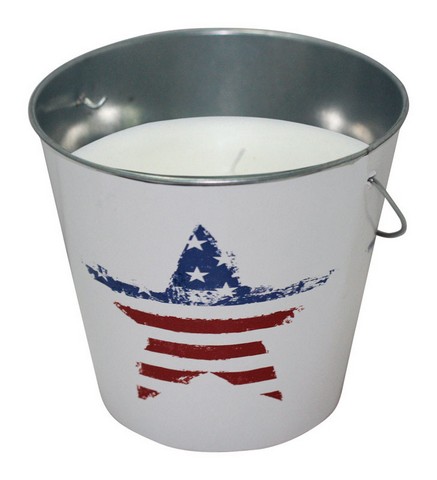 21092US 18 oz USA Flag Design Mosquito Repellent Bucket - pack of 6