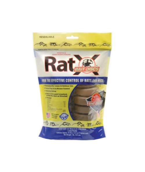 7687809 1 lbs Rat-X for Mouse & Rat Rodent Bait Disc, Assorted - 45 Count