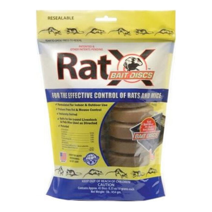 7687809 1 lbs Rat-X for Mouse & Rat Rodent Bait Disc, Assorted - 45 Count